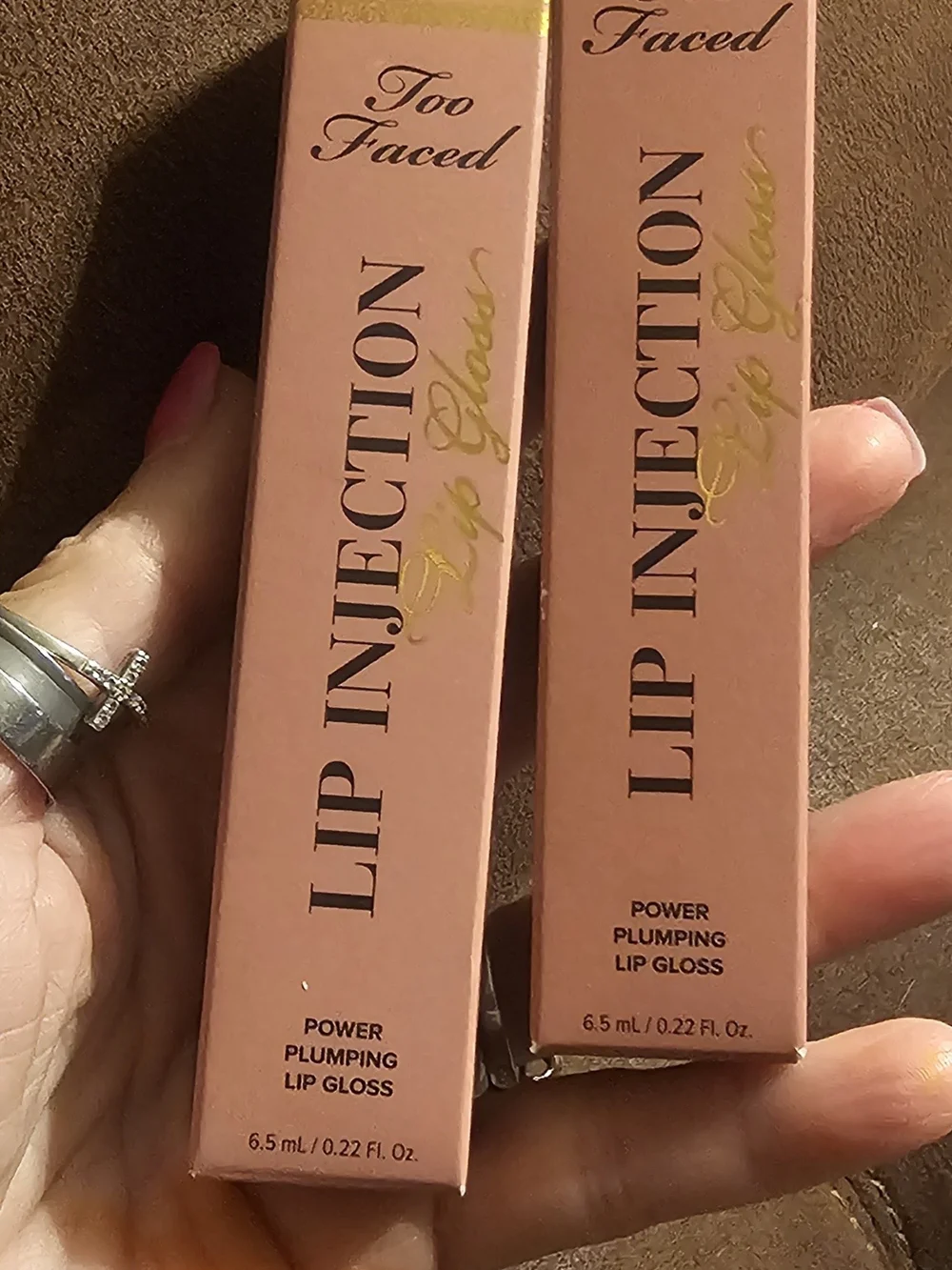 NEW in Box (2) Too Faced Lip Injection Lip Gloss - Just Friends FULL size x (2)